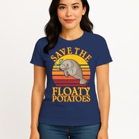 Save The Floaty Potatoes Manatee  Womens T-Shirt