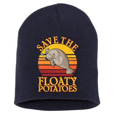Save The Floaty Potatoes Manatee  Short Acrylic Beanie