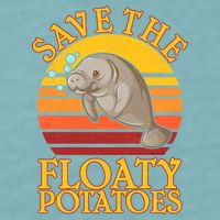 Save The Floaty Potatoes Manatee  Sueded Cloud Jersey T-Shirt