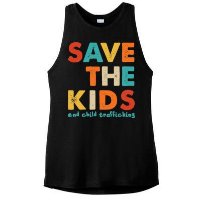 Save the Kids End Child Trafficking  Ladies PosiCharge Tri-Blend Wicking Tank