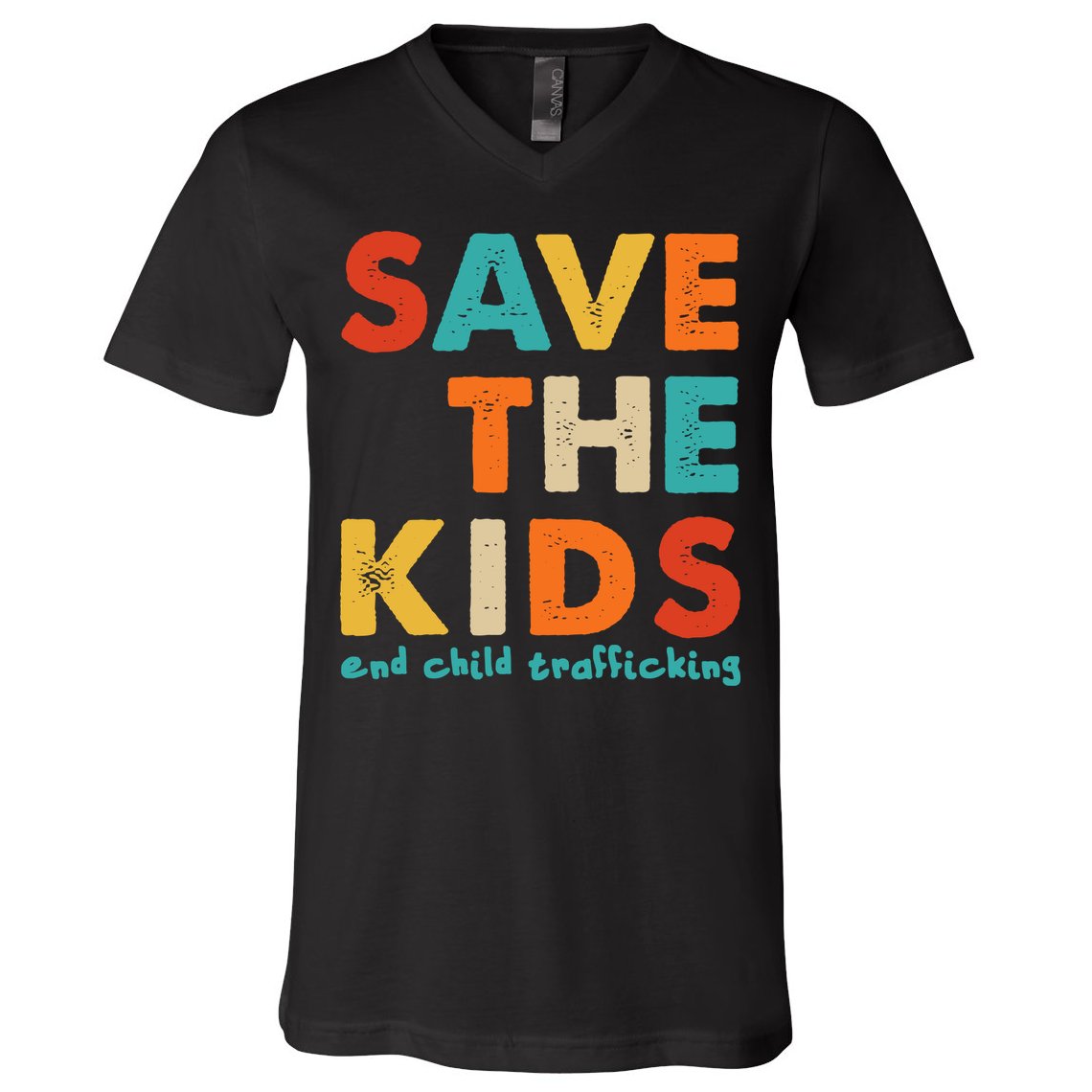 Save the Kids End Child Trafficking  V-Neck T-Shirt