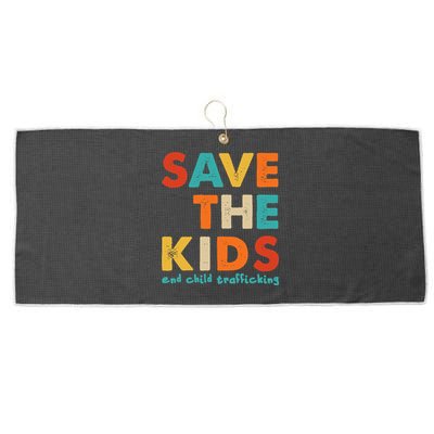 Save the Kids End Child Trafficking  Large Microfiber Waffle Golf Towel