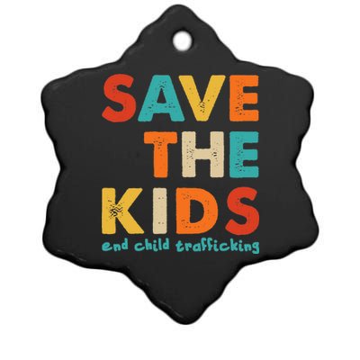 Save the Kids End Child Trafficking  Ceramic Star Ornament