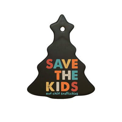 Save the Kids End Child Trafficking  Ceramic Tree Ornament