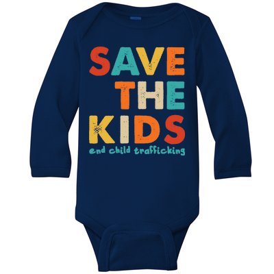 Save the Kids End Child Trafficking  Baby Long Sleeve Bodysuit