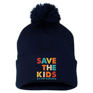 Save the Kids End Child Trafficking  Pom Pom 12in Knit Beanie