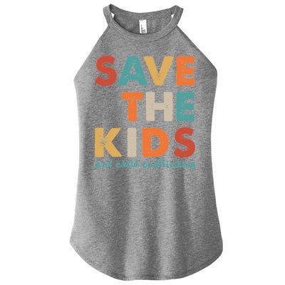 Save the Kids End Child Trafficking  Women’s Perfect Tri Rocker Tank