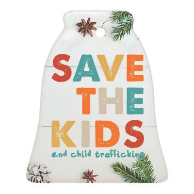 Save the Kids End Child Trafficking  Ceramic Bell Ornament