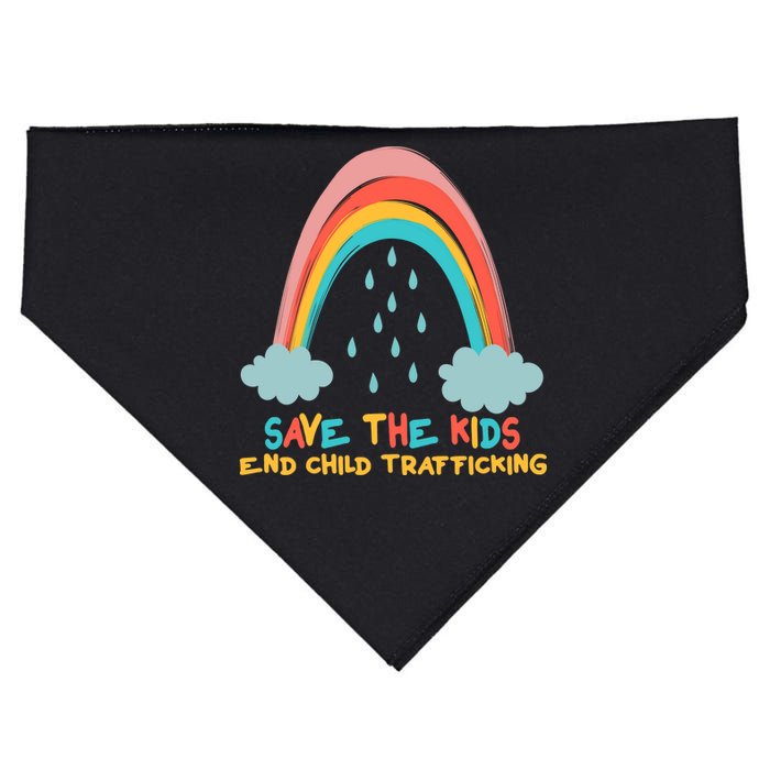 Save The Kids End Child Trafficking Rainbow USA-Made Doggie Bandana