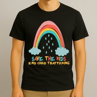 Save The Kids End Child Trafficking Rainbow T-Shirt