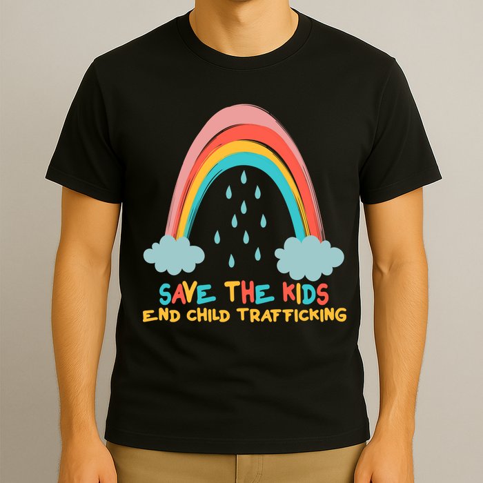 Save The Kids End Child Trafficking Rainbow T-Shirt