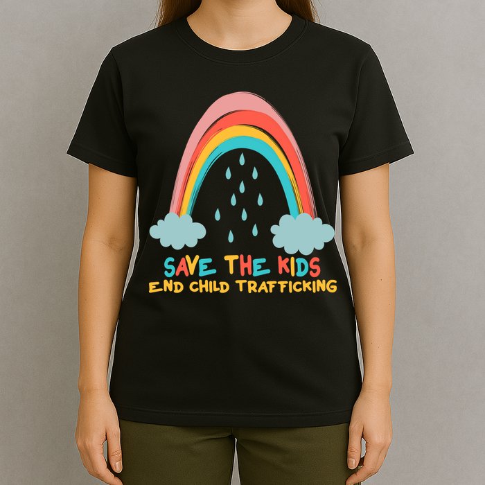 Save The Kids End Child Trafficking Rainbow T-Shirt