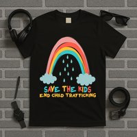 Save The Kids End Child Trafficking Rainbow T-Shirt