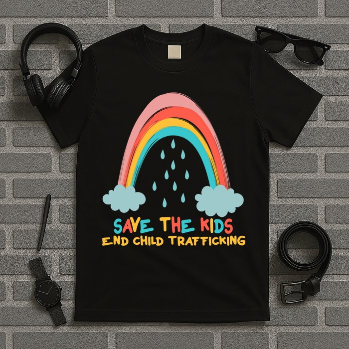 Save The Kids End Child Trafficking Rainbow T-Shirt