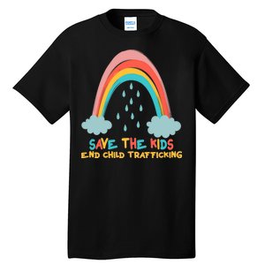 Save The Kids End Child Trafficking Rainbow Tall T-Shirt