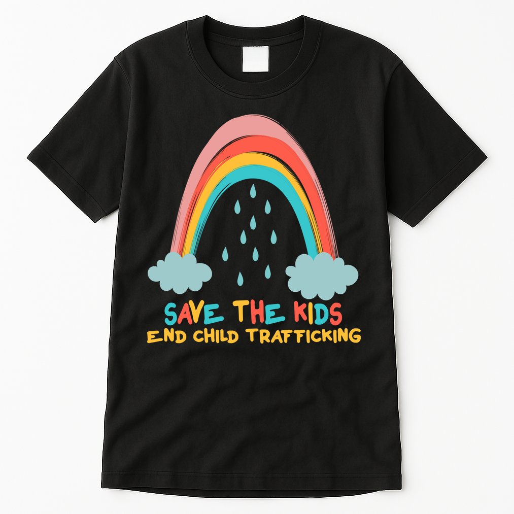 Save The Kids End Child Trafficking Rainbow Tall T-Shirt