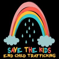 Save The Kids End Child Trafficking Rainbow V-Neck T-Shirt