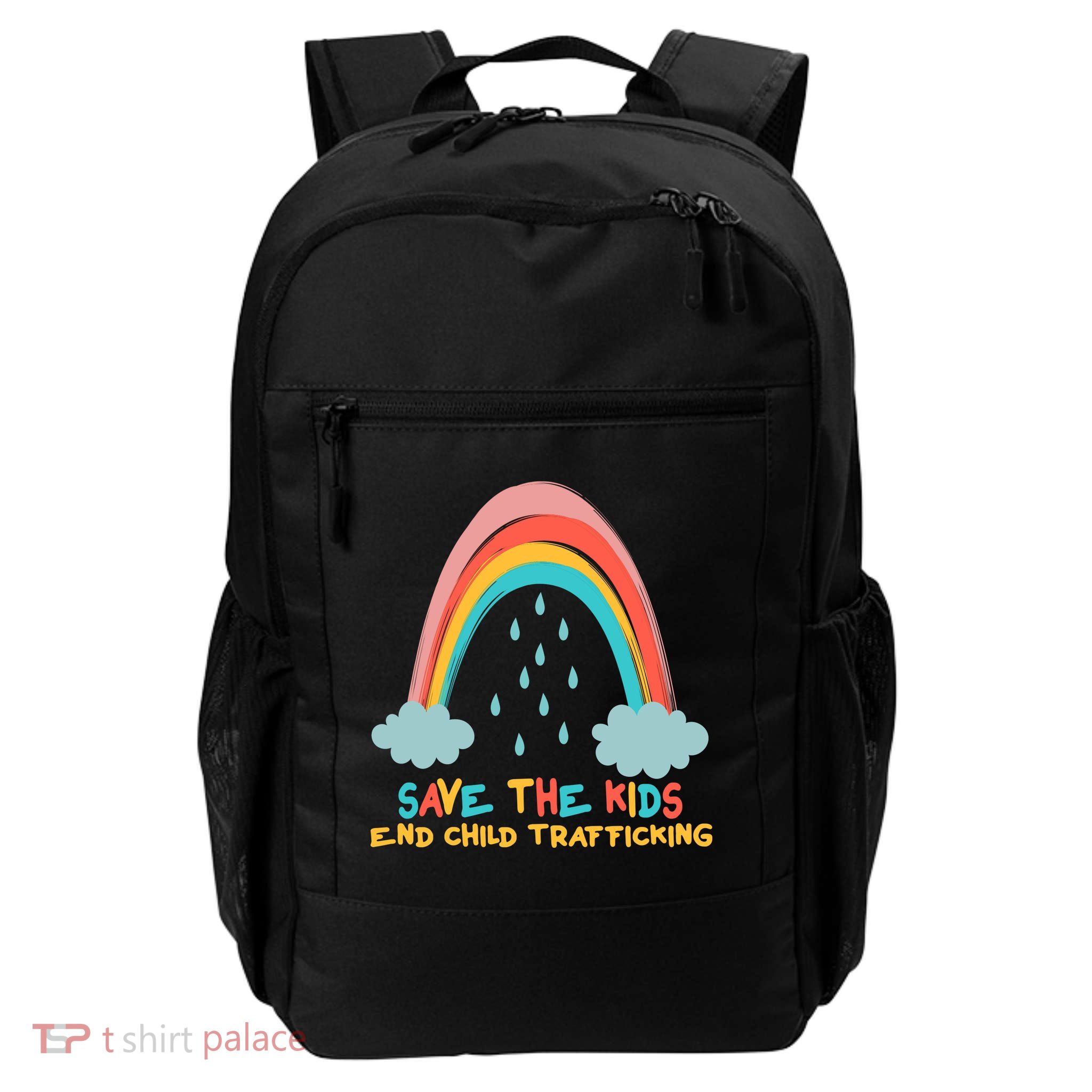 Save The Kids End Child Trafficking Rainbow Backpack