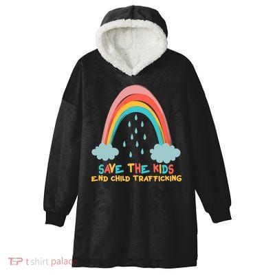 Save The Kids End Child Trafficking Rainbow Hooded Wearable Blanket