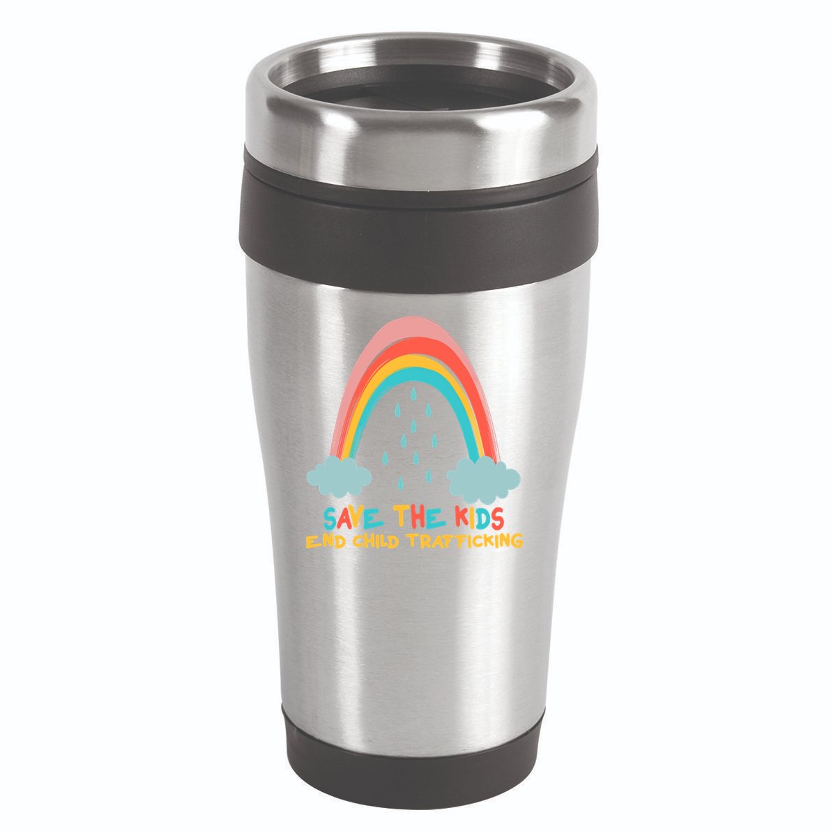Save The Kids End Child Trafficking Rainbow 16oz Travel Tumbler