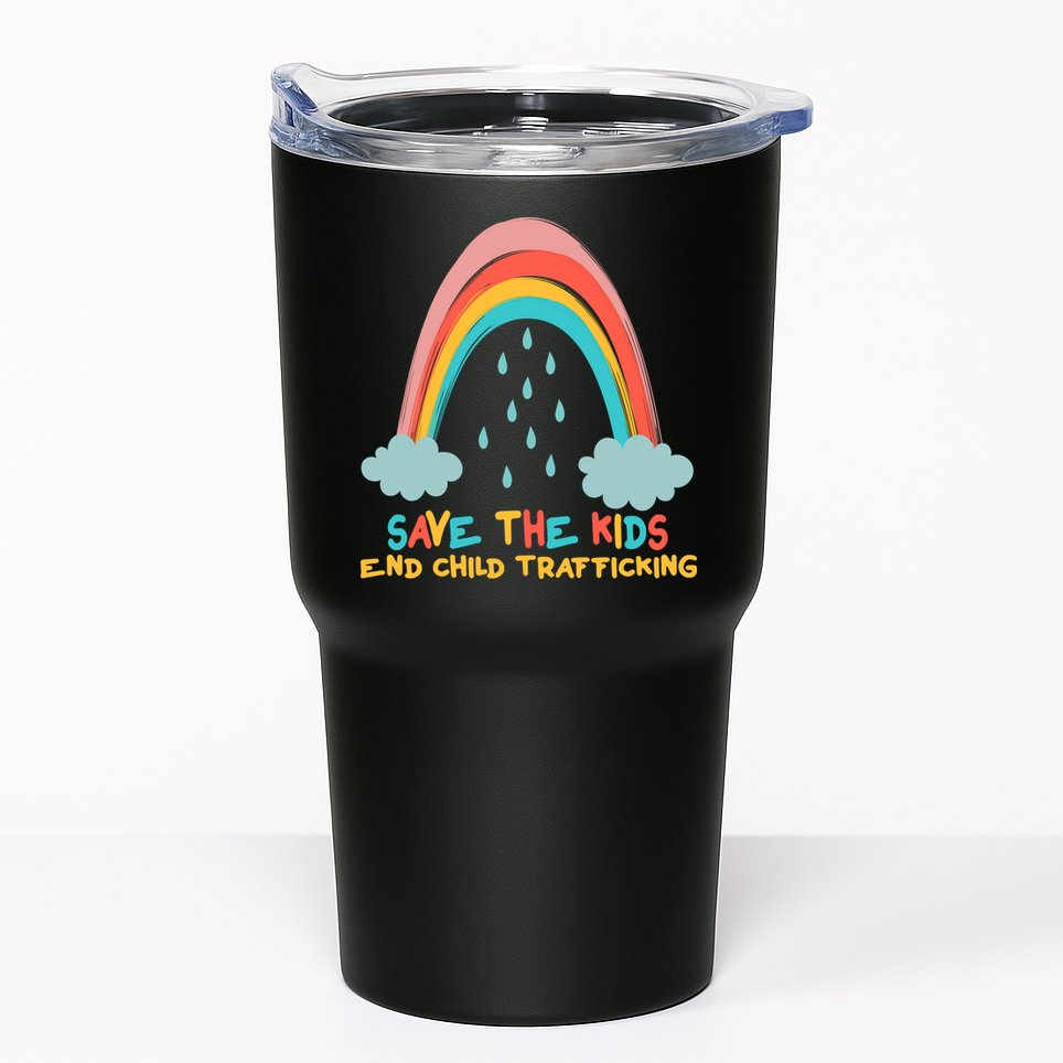 Save The Kids End Child Trafficking Rainbow Tumbler