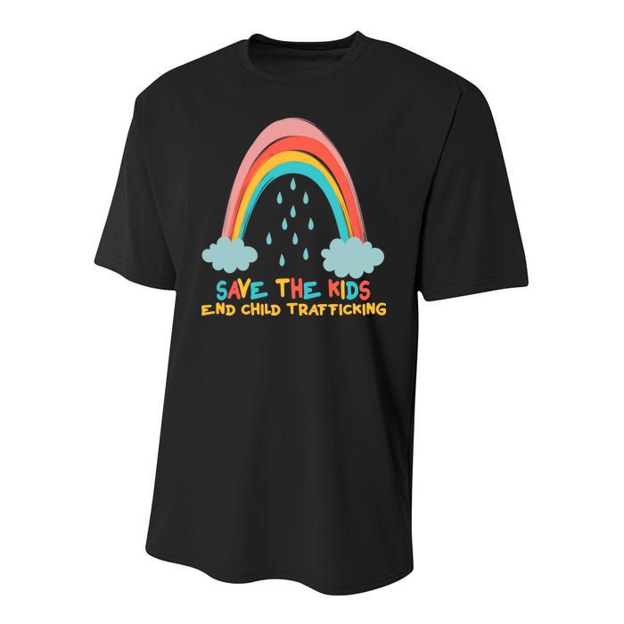 Save The Kids End Child Trafficking Rainbow Youth Performance Sprint T-Shirt