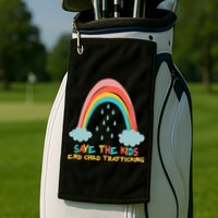 Save The Kids End Child Trafficking Rainbow Golf Towel