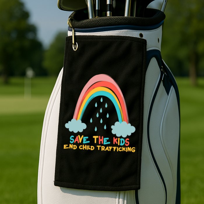 Save The Kids End Child Trafficking Rainbow Golf Towel