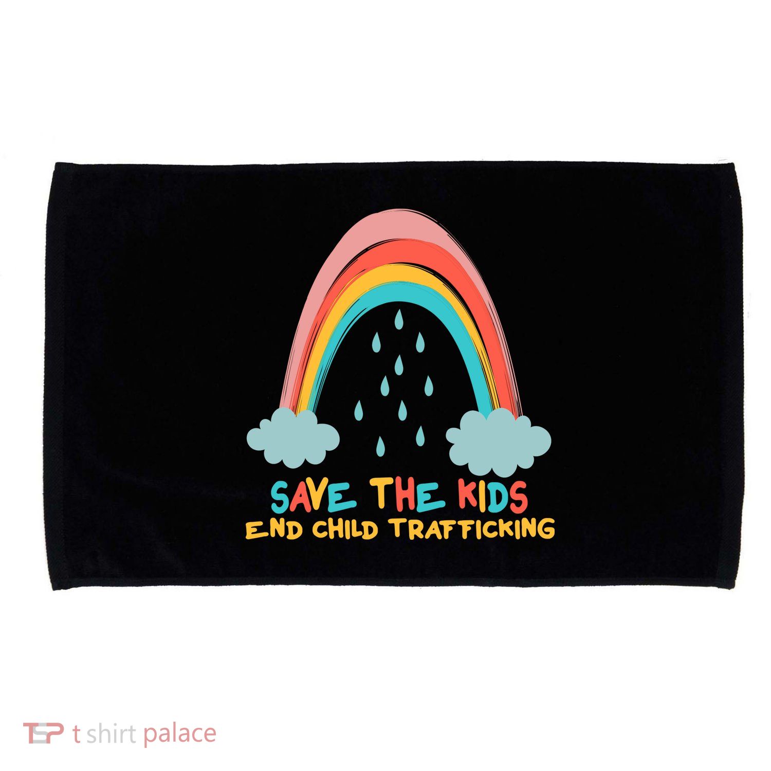Save The Kids End Child Trafficking Rainbow Microfiber Hand Towel