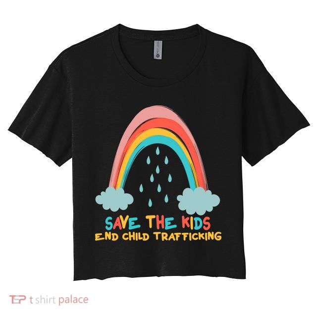 Save The Kids End Child Trafficking Rainbow Crop Top