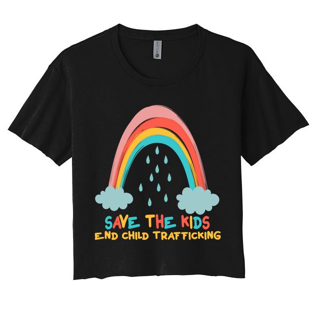 Save The Kids End Child Trafficking Rainbow Crop Top