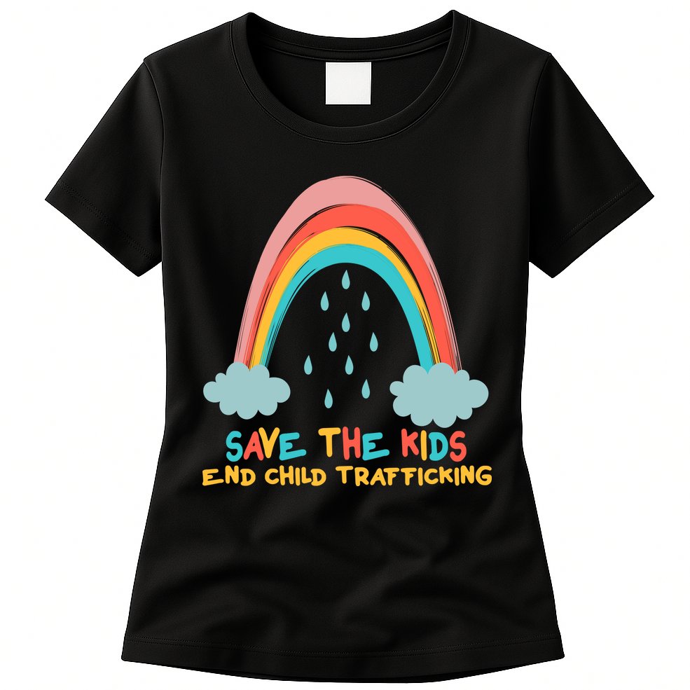 Save The Kids End Child Trafficking Rainbow Womens T-Shirt