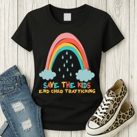Save The Kids End Child Trafficking Rainbow Womens T-Shirt