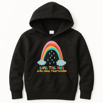 Save The Kids End Child Trafficking Rainbow Kids Hoodie