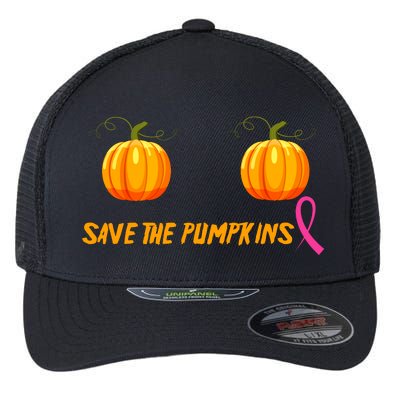 Save The Pumpkins Breast Cancer Flexfit Unipanel Trucker Cap