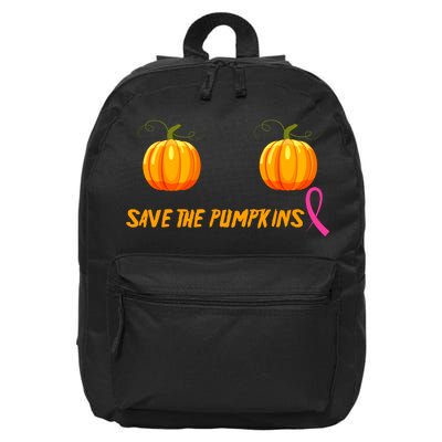 Save The Pumpkins Breast Cancer 16 in Basic Backpack