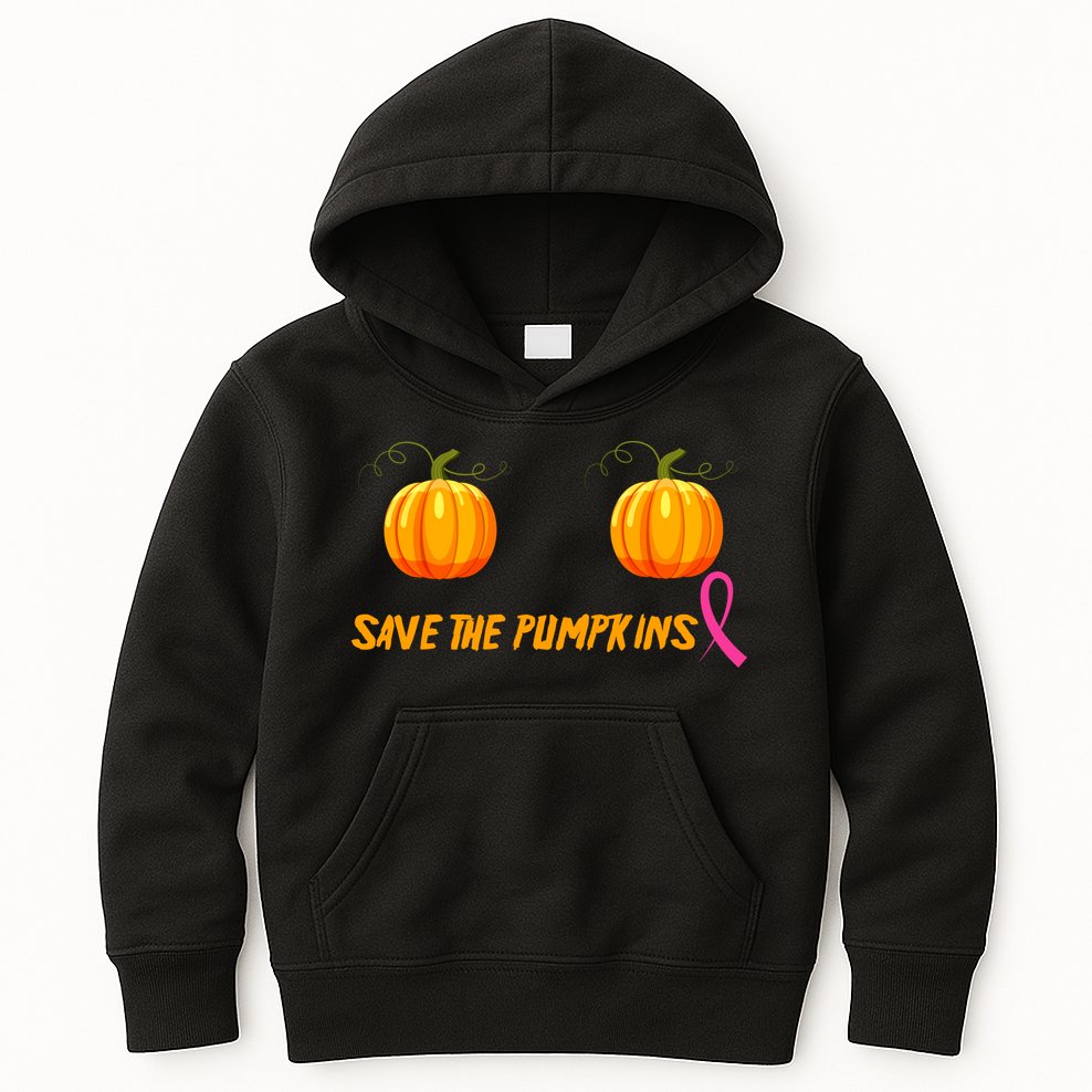 Save The Pumpkins Breast Cancer Kids Hoodie