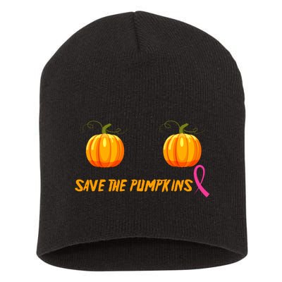 Save The Pumpkins Breast Cancer Short Acrylic Beanie