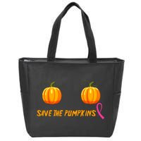 Save The Pumpkins Breast Cancer Zip Tote Bag