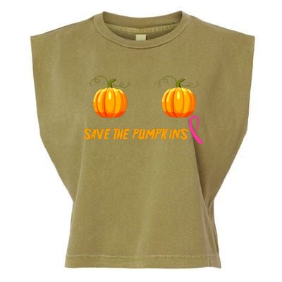 Save The Pumpkins Breast Cancer Garment-Dyed Women's Muscle Tee