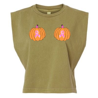 Save The Pumpkins Breast Cancer Ribbon Garment-Dyed Women's Muscle Tee