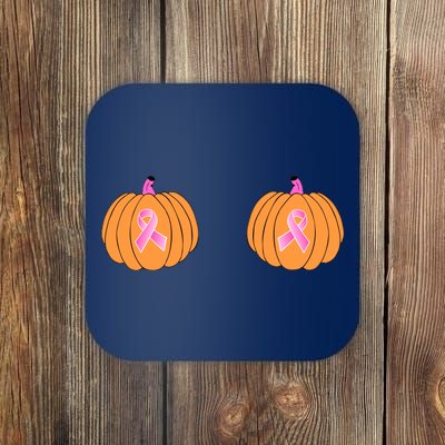 Save The Pumpkins Breast Cancer Ribbon Coaster