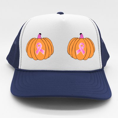 Save The Pumpkins Breast Cancer Ribbon Trucker Hat