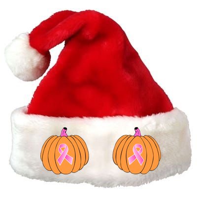 Save The Pumpkins Breast Cancer Ribbon Premium Christmas Santa Hat