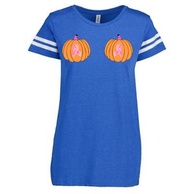 Save The Pumpkins Breast Cancer Ribbon Enza Ladies Jersey Football T-Shirt