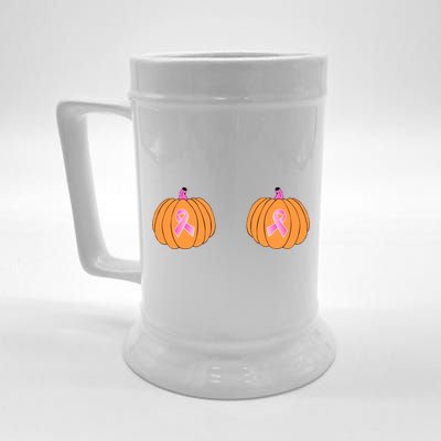 Save The Pumpkins Breast Cancer Ribbon Beer Stein