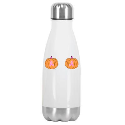 Save The Pumpkins Breast Cancer Ribbon Stainless Steel Insulated Water Bottle