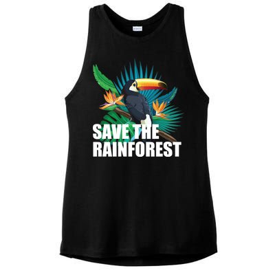 Save the Rainforest -  Protect the Wildlife Ladies PosiCharge Tri-Blend Wicking Tank