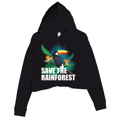 Save the Rainforest -  Protect the Wildlife Crop Fleece Hoodie