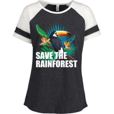 Save the Rainforest -  Protect the Wildlife Enza Ladies Jersey Colorblock Tee